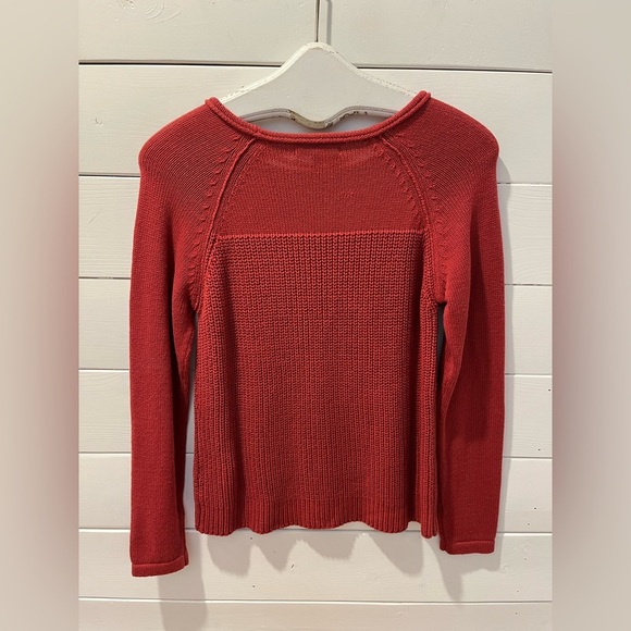 ❤️ Sandwich_ Textured Red Cotton Sweater – Size M - Picture 8 of 8